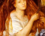 Woman Combing Her Hair - 但丁·加百利·罗塞蒂